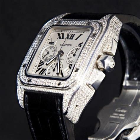 cartier santos 100 xl replica|cartier santos 100 diamond bezel.